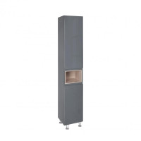 Пенал підлоговий Qtap Robin Graphite/Whitish oak QT1376PN1652RGWO