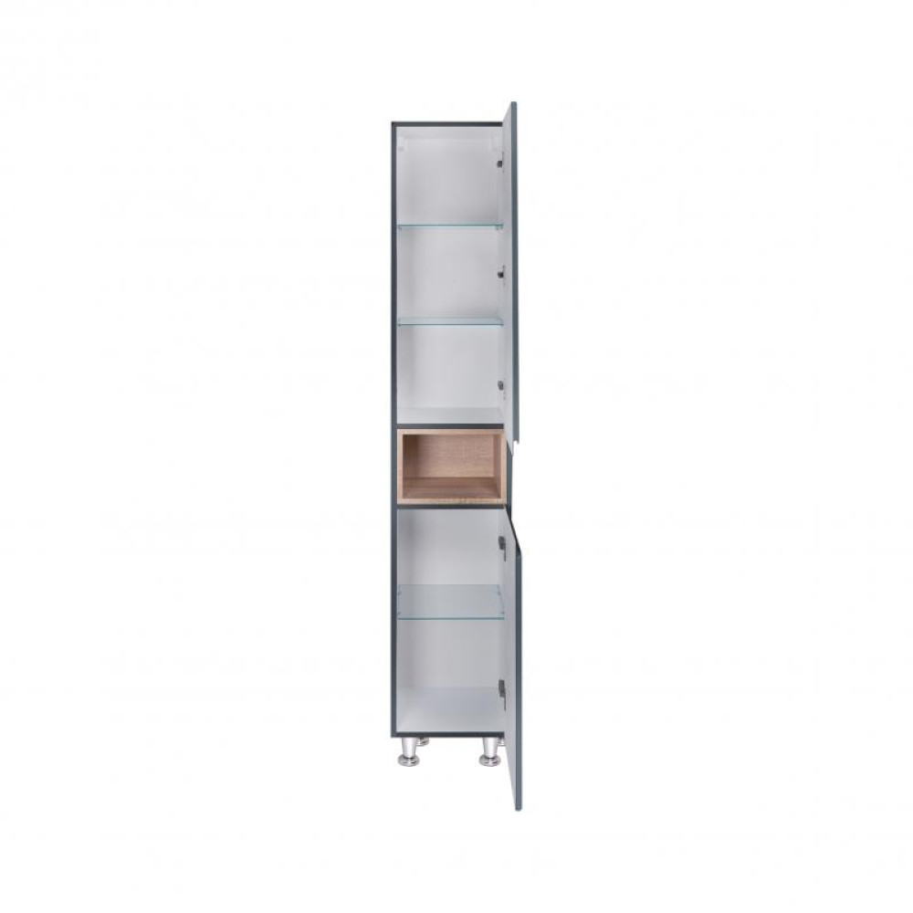 Пенал підлоговий Qtap Robin Graphite/Whitish oak QT1376PN1652RGWO