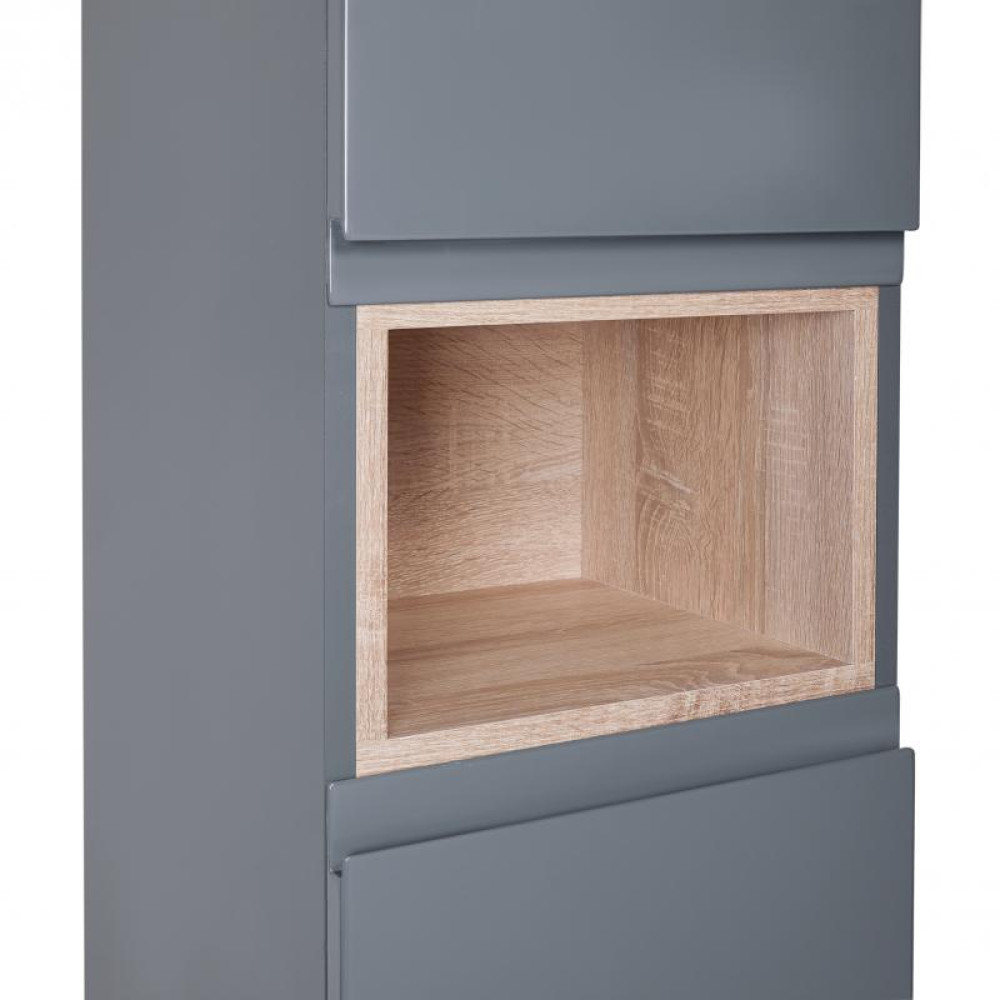 Пенал підлоговий Qtap Robin Graphite/Whitish oak QT1376PN1652RGWO