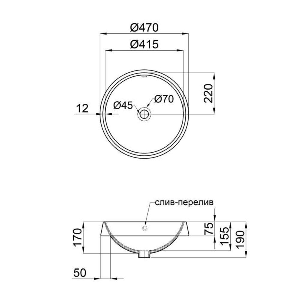 Раковина Qtap Jay з донним клапаном QT0711K305W
