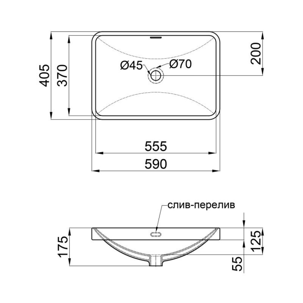 Раковина Qtap Jay з донним клапаном QT0711K306W