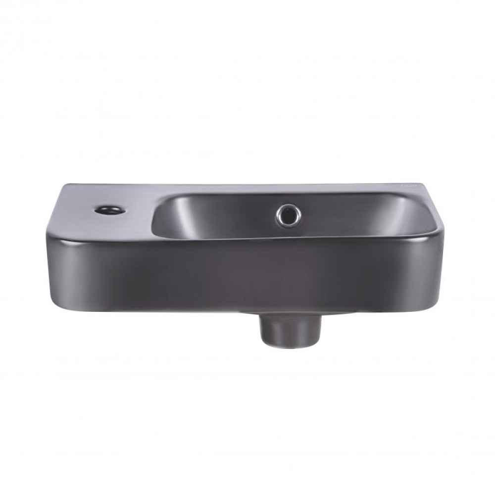 Раковина Qtap Tern Matt black з донним клапаном QT17115117LMB