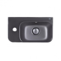 Раковина Qtap Tern Matt black з донним клапаном QT17115117LMB