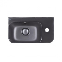 Раковина Qtap Tern Matt black з донним клапаном QT17115117RMB