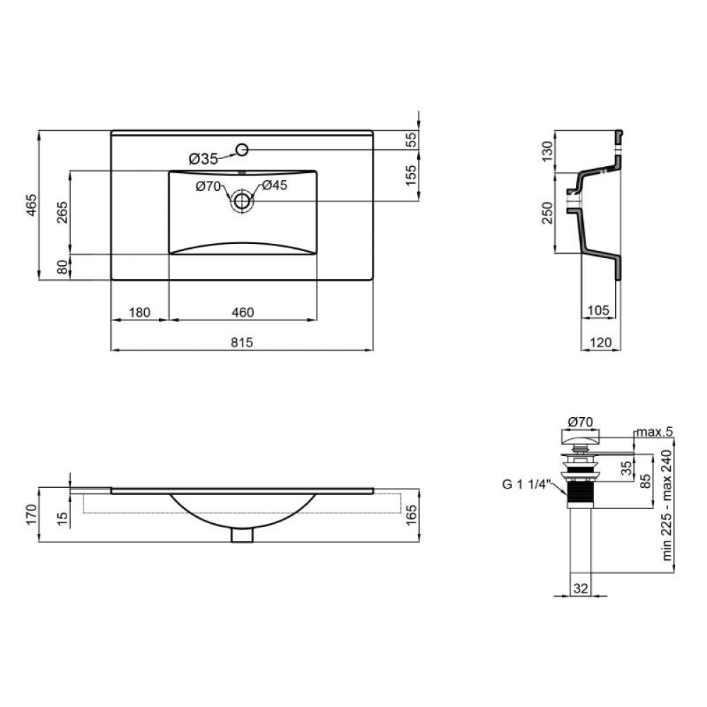 Раковина Qtap Albatross New з донним клапаном QT0111750680W