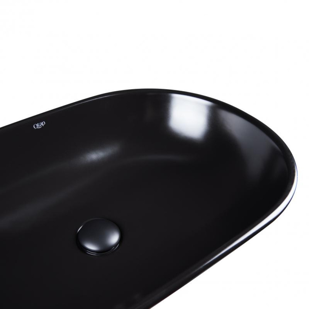 Раковина-чаша Qtap Leo MATT BLACK з донним клапаном QT1111A028MB