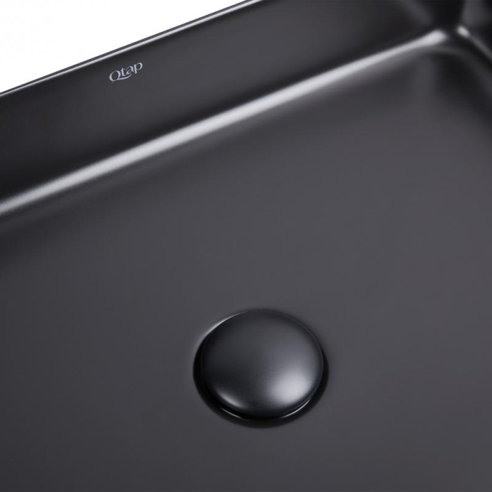 Раковина-чаша Qtap Tern Matt black з донним клапаном QT1711A055MB