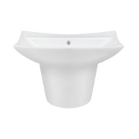 Раковина подвесная моноблок Qtap Presto White с донным клапаном