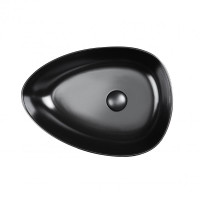 Раковина-чаша Qtap Leo MATT BLACK QT1111A053MB с донным клапаном
