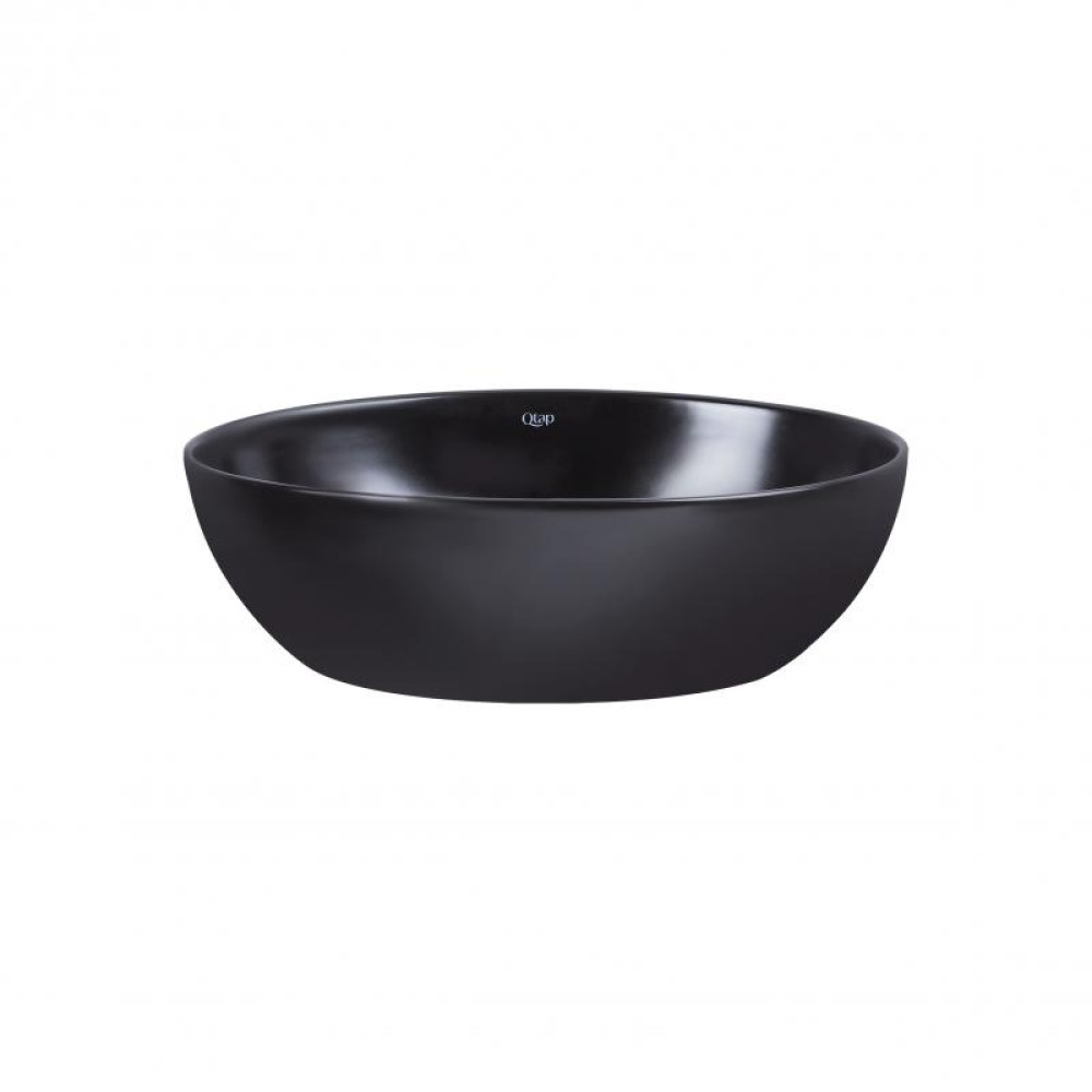 Раковина-чаша Qtap Leo Matt black з донним клапаном QT1111A052MB