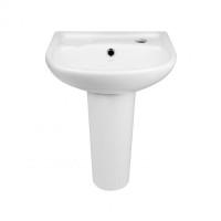 Раковина з п'єдесталом Qtap Baby QT2311LP304BW з донним клапаном