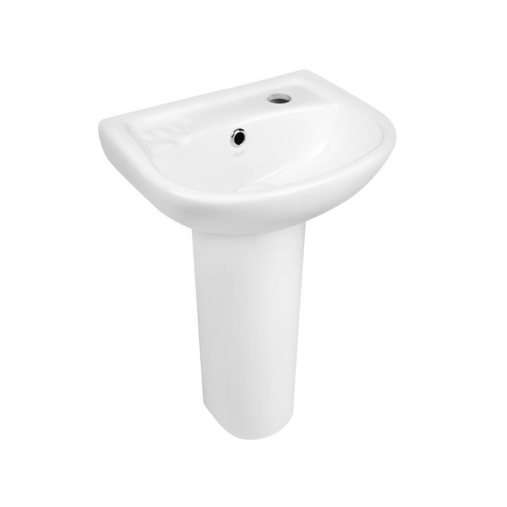Раковина з п'єдесталом Qtap Baby QT2311LP304BW з донним клапаном