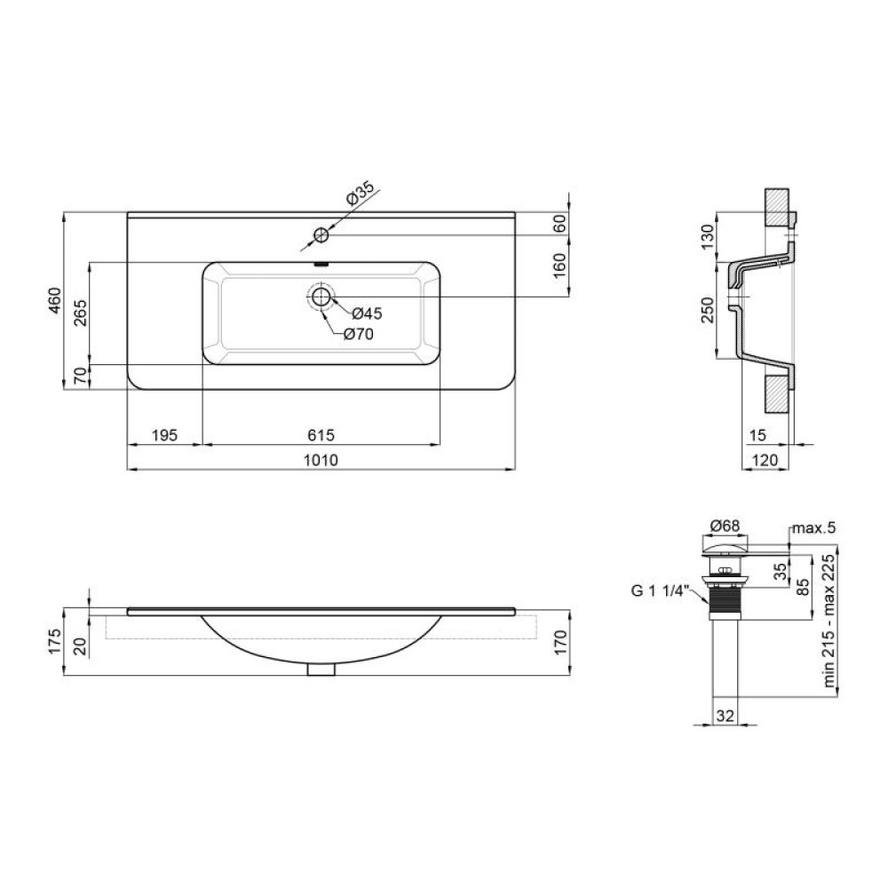 Раковина Qtap Albatross 9H White з донним клапаном QT01119100HW