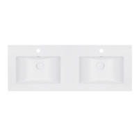 Раковина двойная Qtap Albatross ED White с донным клапаном QT01119120EDW