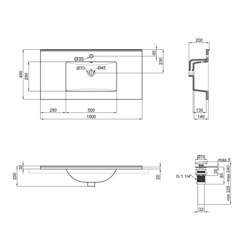 Раковина Qtap Albatross E49 White з донним клапаном QT01119100E49W