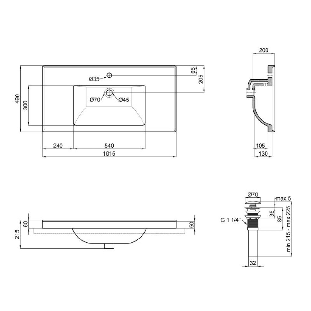 Раковина Qtap Albatross 5C White з донним клапаном QT01115100CW