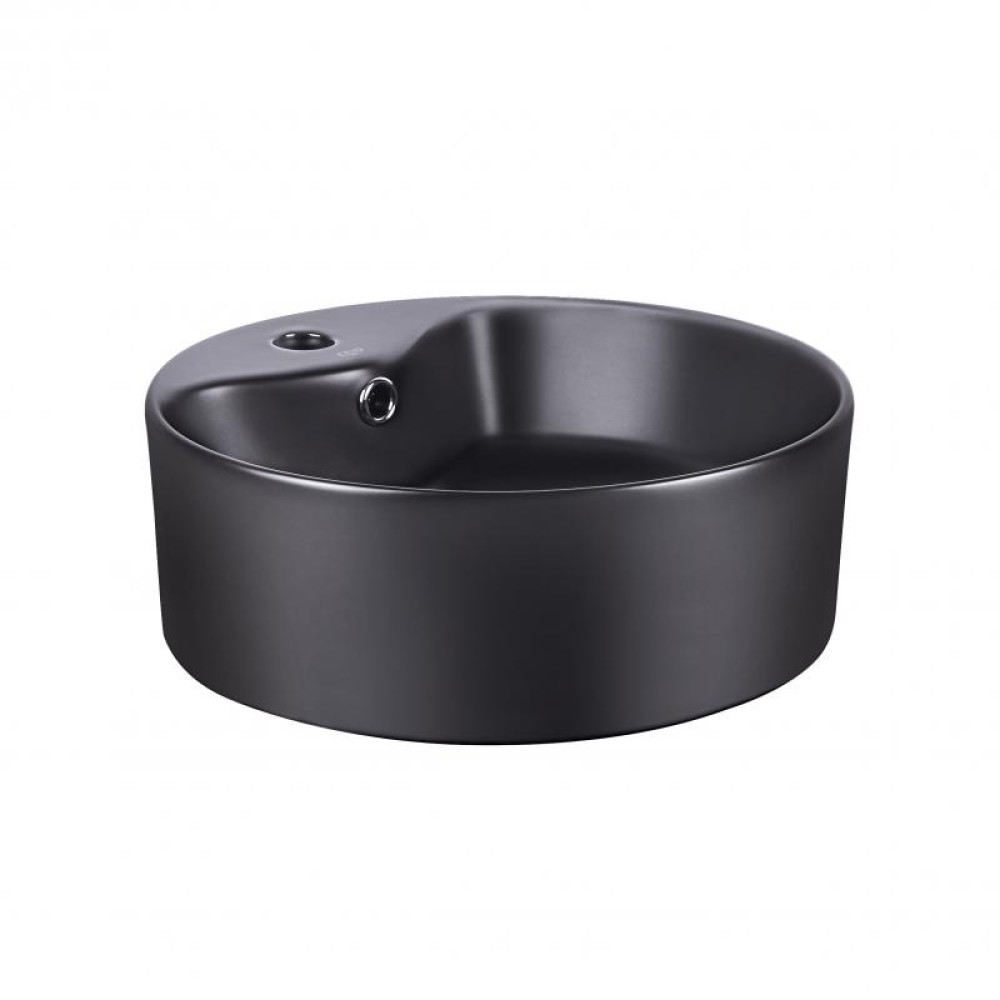 Раковина-чаша Qtap Scorpio Matt black з донним клапаном QT14113018BMBMB