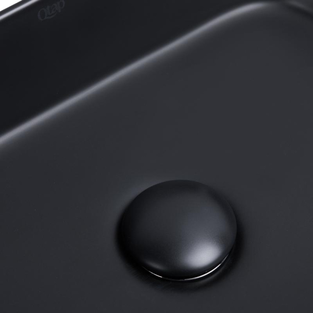 Раковина-чаша Qtap Scorpio Matt black з донним клапаном QT14112242MBMB