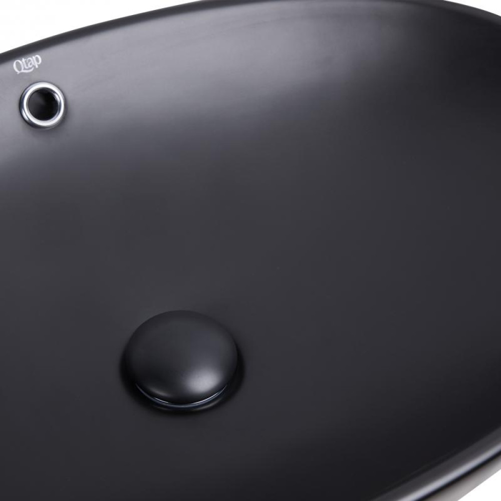 Раковина-чаша Qtap Dove Matt black з донним клапаном QT063077MBMB2MB