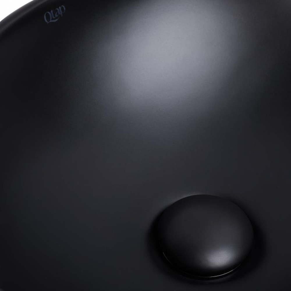 Раковина-чаша Qtap Dove Matt black з донним клапаном QT063078MBMB