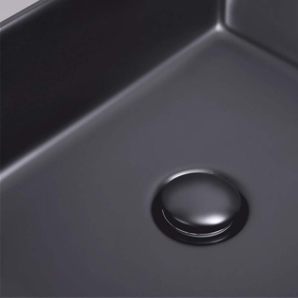 Раковина-чаша Qtap Tern Matt black з донним клапаном QT172074MBMB
