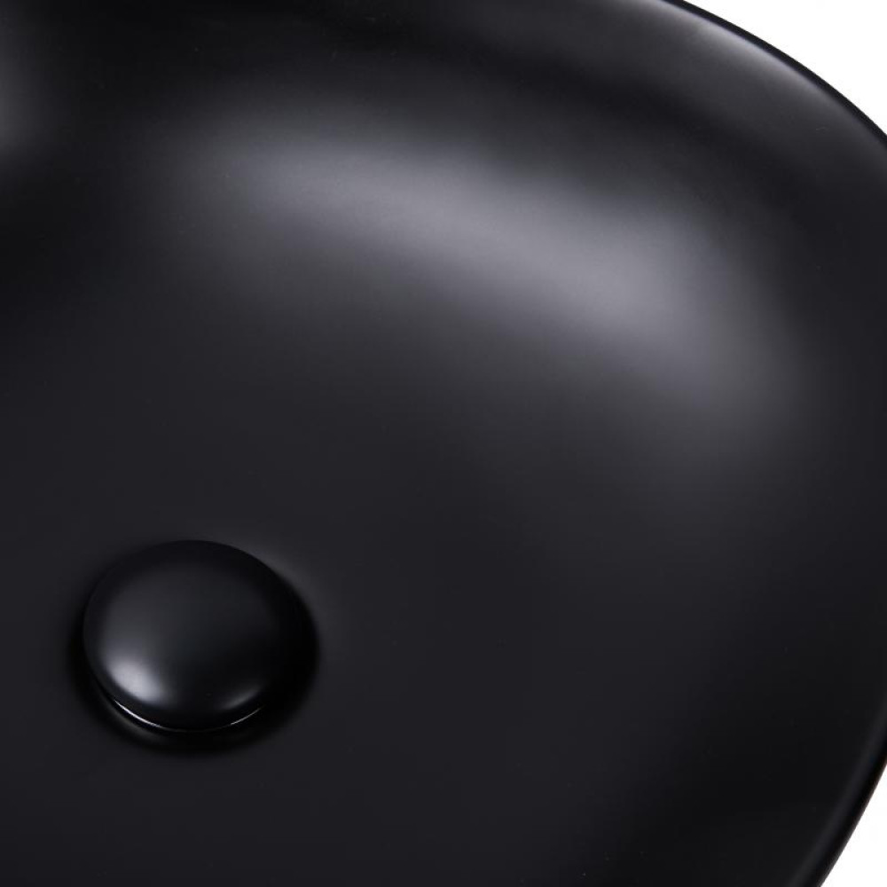 Раковина-чаша Qtap Kolibri Matt black з донним клапаном QT10112144MBMB