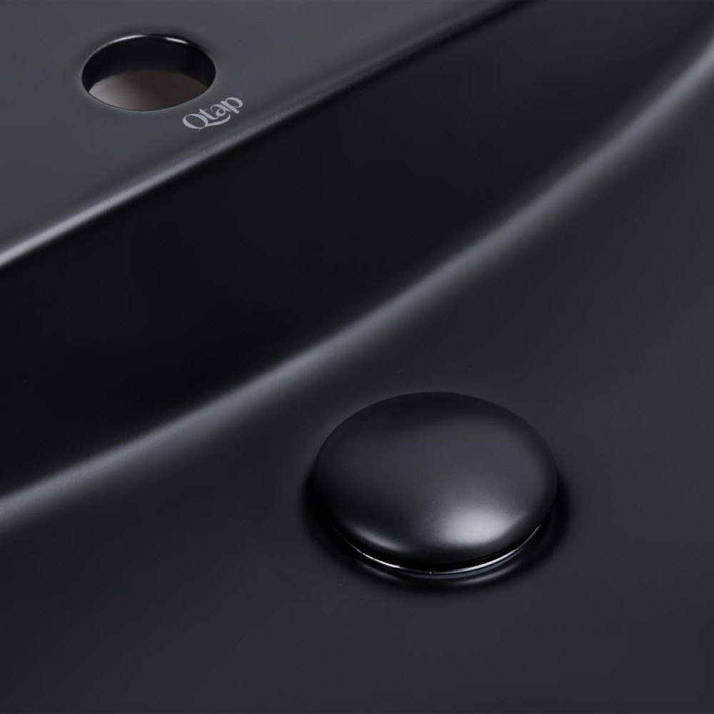 Раковина-чаша Qtap Scorpio Matt black з донним клапаном QT142202MBMB