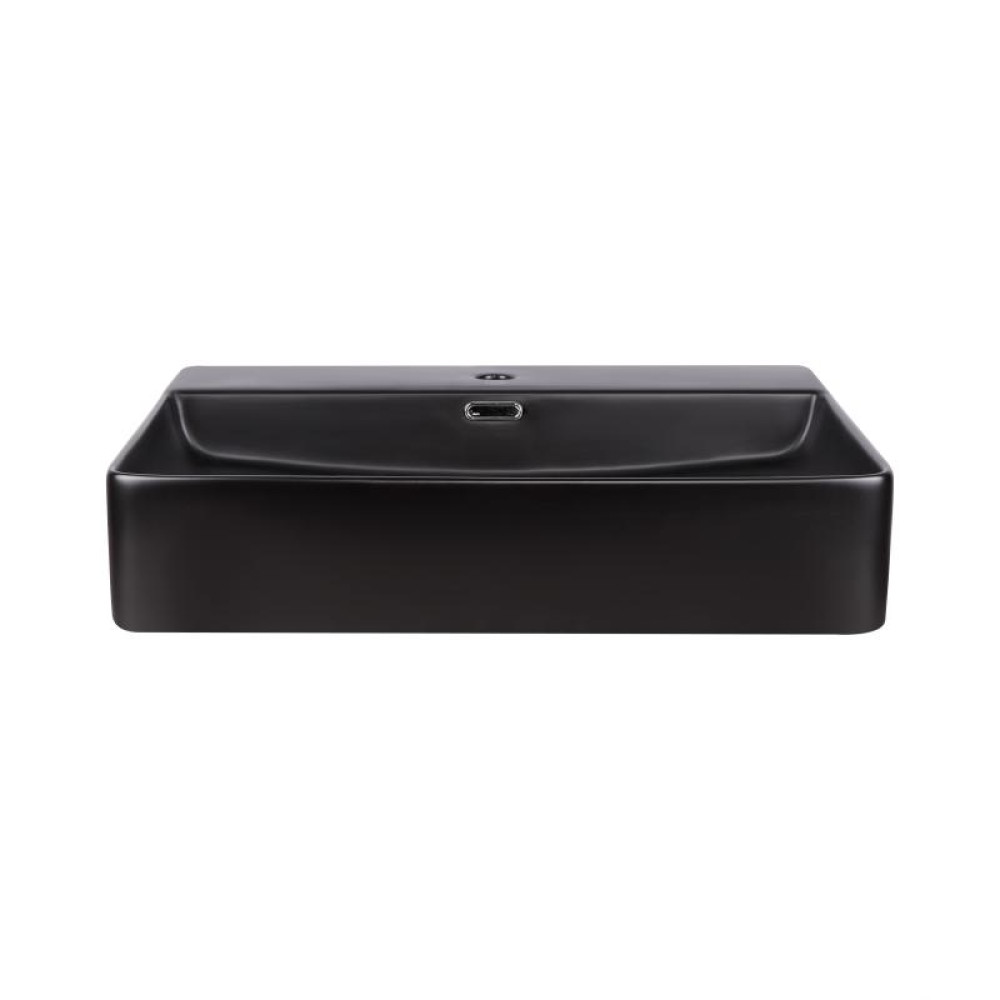 Раковина Qtap Nando LT Matt black з донним клапаном QT12112173MBMB