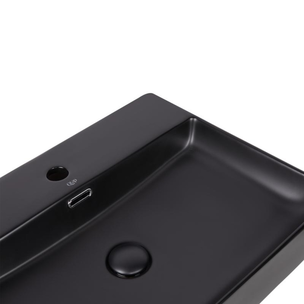 Раковина Qtap Nando LT Matt black з донним клапаном QT12112173MBMB