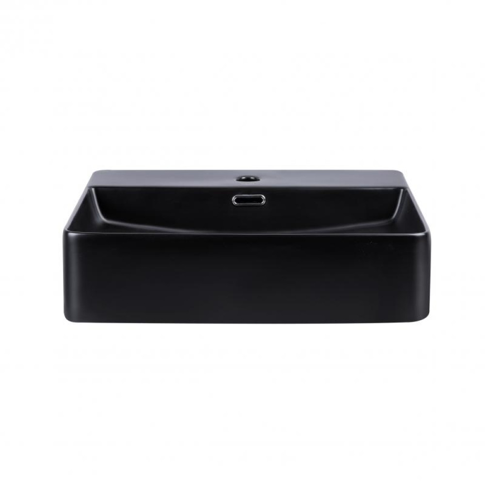 Раковина Qtap Nando LT Matt black з донним клапаном QT12112173SMBMB