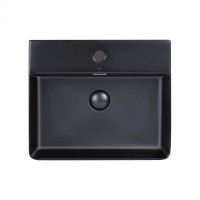 Раковина Qtap Nando LT Matt black с донным клапаном QT12112173SMBMB