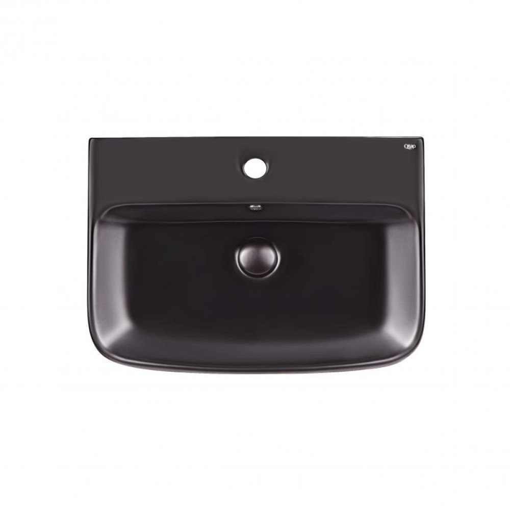 Раковина підвісна моноблок Qtap Crow Matt black з донним клапаном QT0511G835MB