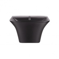 Раковина подвесная моноблок Qtap Crow Matt black с донным клапаном QT0511G835MB