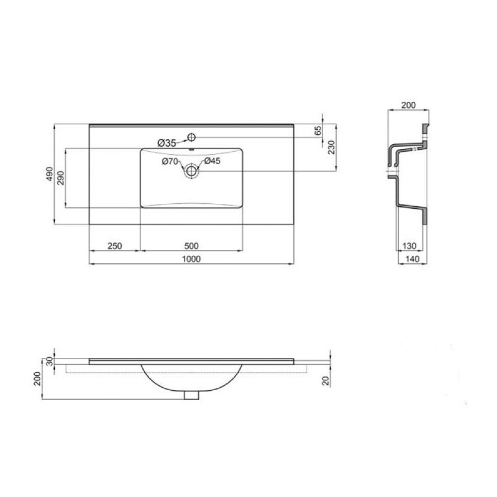 Раковина Qtap Albatross E49 White без донного клапана QT01119100E49W1