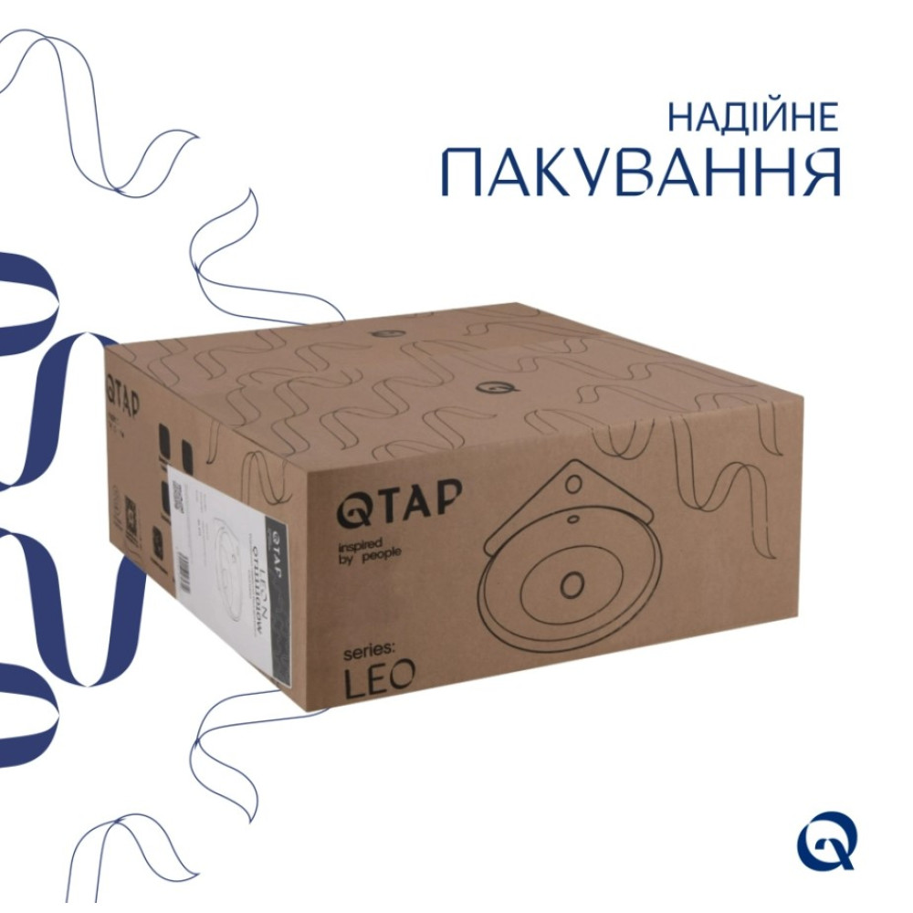 Раковина подвесная Qtap Leo N 380x360x130 мм, White, угловая, овальная, без донного клапана QT11115010WN