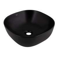 Раковина Qtap Kolibri 400x400x140 Matt Black без донного клапана QT10112144MBMBN