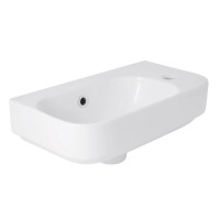 Раковина подвесная Qtap Tern 450х250х158 мм, White, правая, прямоугольная, без донного клапана QT1711H02LW