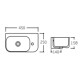 Раковина подвесная Qtap Tern 450х250х158 мм, White, правая, прямоугольная, без донного клапана QT1711H02LW