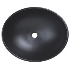 Раковина накладная Qtap Dove 415x340x140 мм, Matt Black, овальная, без донного клапана QT06116062AMB