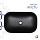Раковина накладна Qtap Robin 600x390x150 мм, Matt Black, прямокутна, без донного клапана QT132143PMBMBN