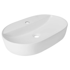 Раковина накладная Qtap Scorpio 600х400х120 мм, White, овальная, без донного клапана QT14118045W