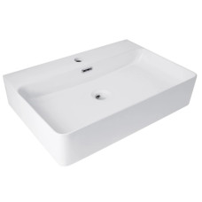 Раковина подвесная Qtap Nando LT 610х420х140 мм, White, прямоугольная, без донного клапана QT12116146W