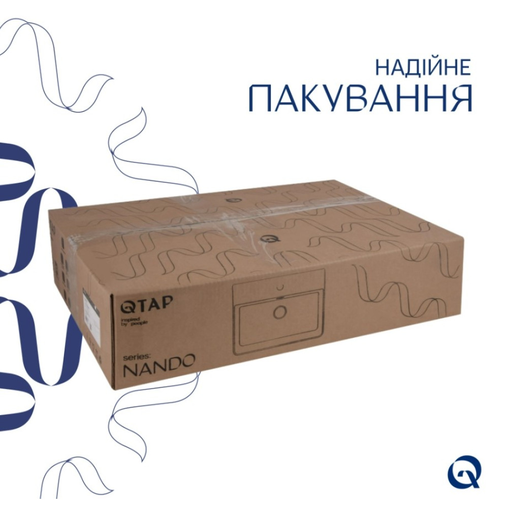 Раковина подвесная Qtap Nando LT 610х420х140 мм, White, прямоугольная, без донного клапана QT12116146W