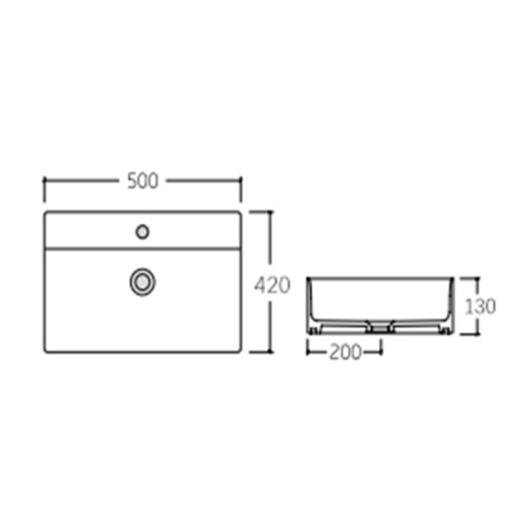 Раковина підвісна Qtap Nando LT 500х420х130 Matt Black без донного клапана QT12116146AMB