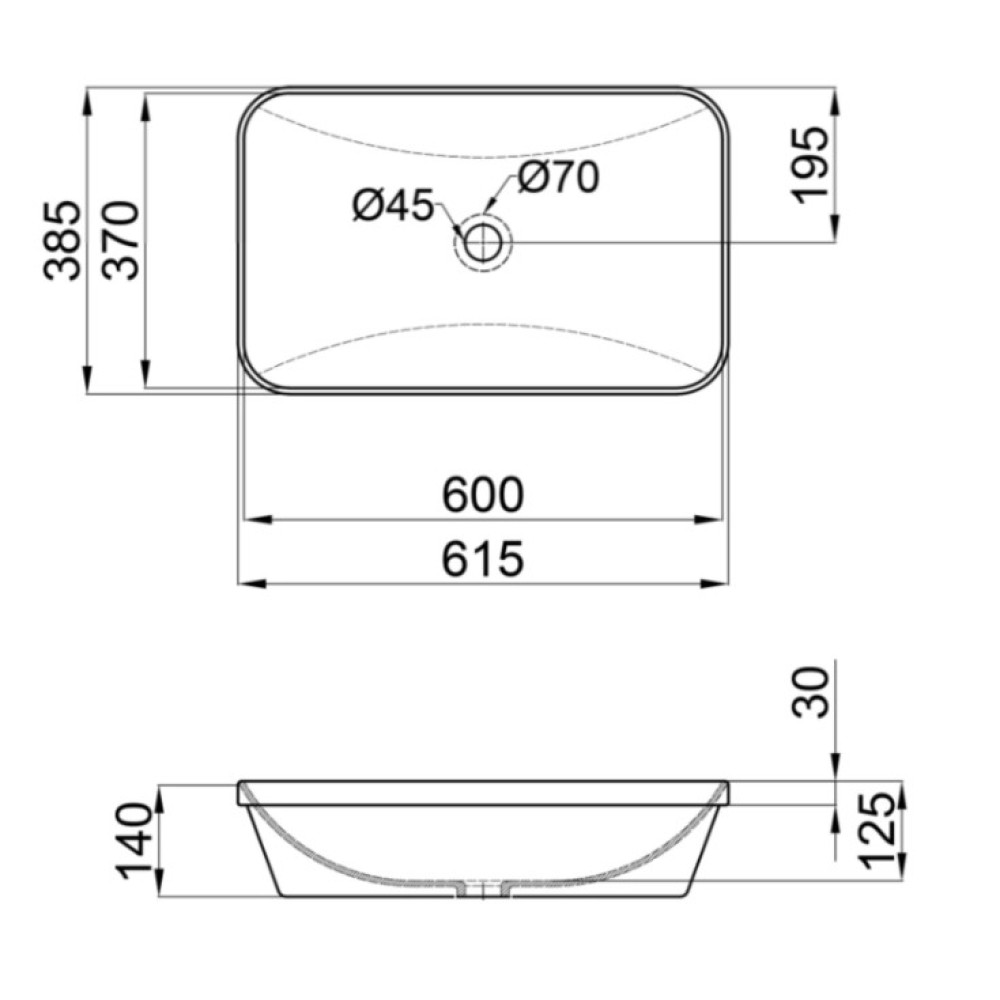 Раковина Qtap Scorpio без донного клапана QT1411K491WN