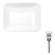 Комплект Qtap Scorpio: Раковина врезная прямоугольная 510х390х145 мм White + Донный клапан PU02 (QT1411K490WN47290)