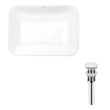 Комплект Qtap Scorpio: Раковина врезная прямоугольная 615х390х150 мм White + Донный клапан PU02 (QT1411K491WN47291)