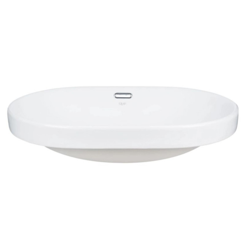 Комплект Qtap Leo: Раковина врізна овальна 590x400x170 мм White + Донний клапан PU02O (QT11114028WN47292)