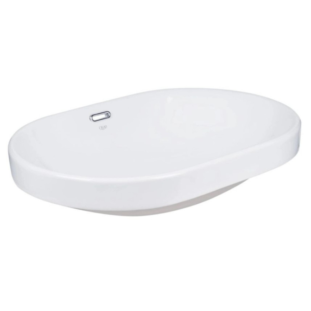 Комплект Qtap Leo: Раковина врізна овальна 590x400x170 мм White + Донний клапан PU02O (QT11114028WN47292)