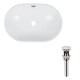 Комплект Qtap Leo: Раковина врізна овальна 590x400x170 мм White + Донний клапан PU02O (QT11114028WN47292)
